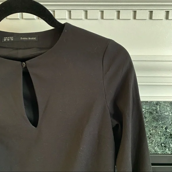 Zara Basic Long Sleeve Black Dress size XS - Picture 2 of 8
